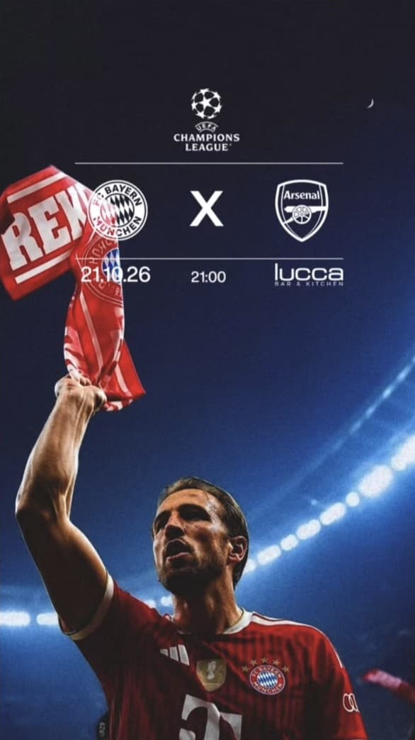 Champions League: FC Bayern – Arsenal, Wed 21/10, 9 pm