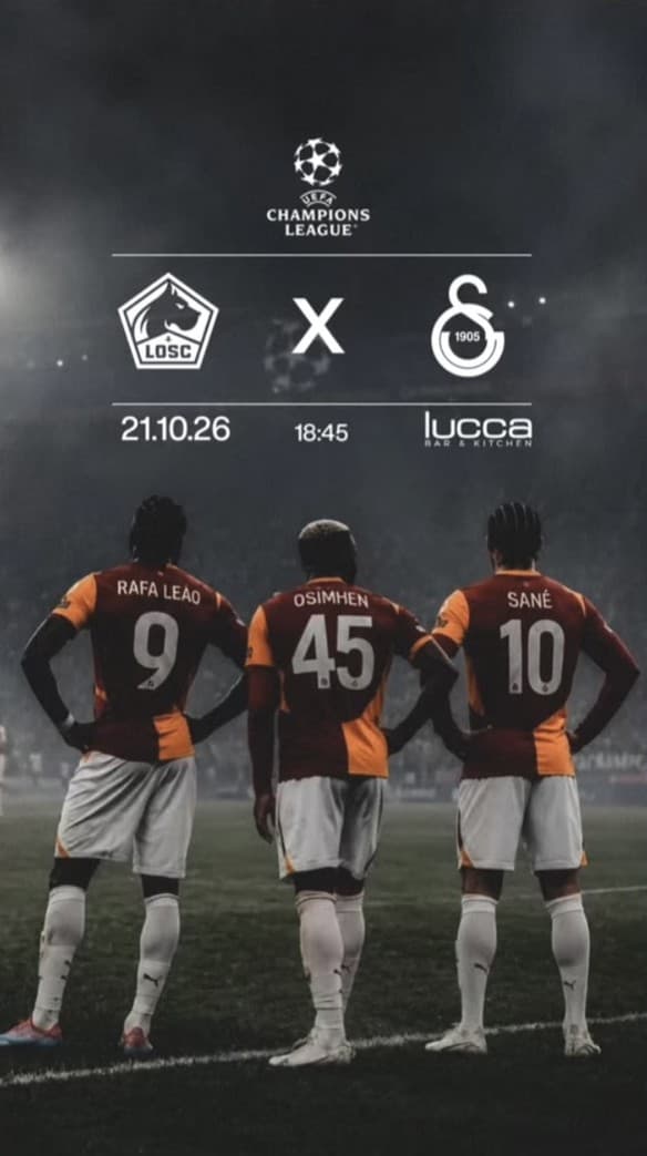 Champions League: Lille – Galatasaray, Wed 21/10, 6:45 pm